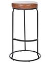 Set of 2 Faux Leather Bar Stools Brown MILROY_913984