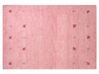 Alfombra gabbeh de lana rosa fucsia 140 x 200 cm YULAFI_870298