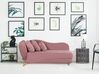 Left Hand Velvet Chaise Lounge with Storage Pink MERI_728044