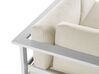 Conjunto de sala de estar 5 plazas de metal blanco/madera clara/beige/verde menta MESSINA_863157