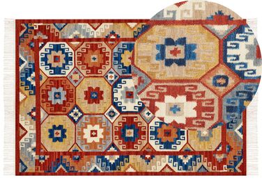 Wool Kilim Area Rug 160 x 230 cm Multicolour LUSARAT