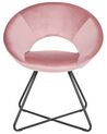 Krzesło welurowe różowe RACHEL_860937