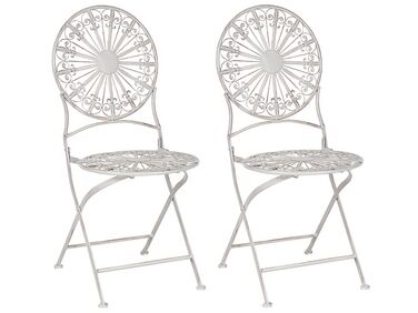Sada 2 kovových židlí krémově bílé SCAFA