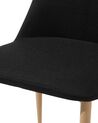Conjunto de 2 sillas de comedor de poliéster negro/madera clara CLAYTON_693397