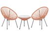 2 fauteuils spaghetti en rotin orange et table pour intérieur et extérieur ACAPULCO II_813876