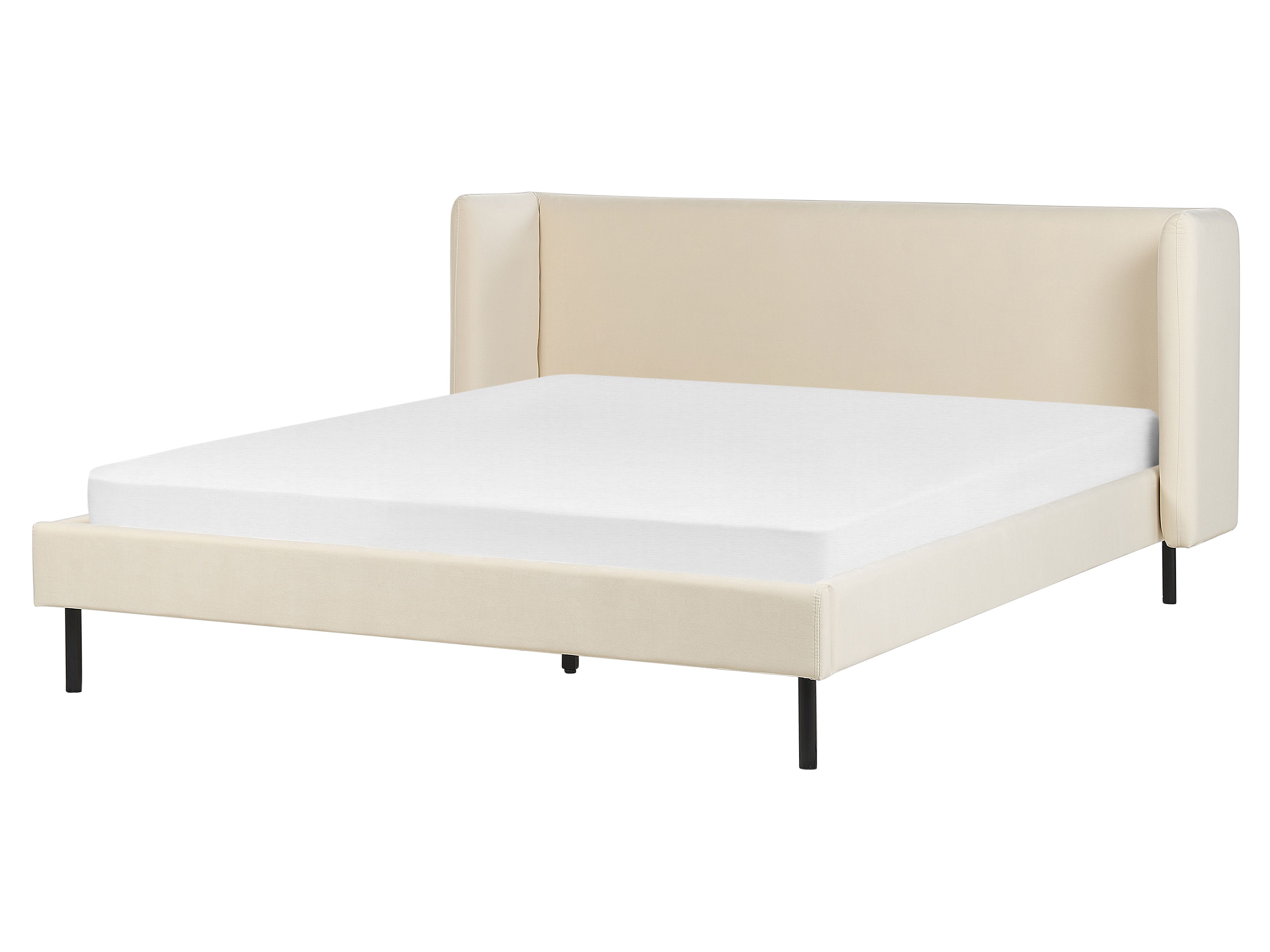 Velvet EU King Size Bed Beige ARETTE Beliani.ch