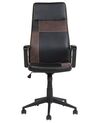 Fotel biurowy regulowany ekoskóra czarno-brązowy DELUXE_735163