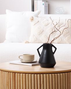 Kukkamaljakko dolomiitti musta 30 cm FERMI