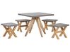 4 Seater Concrete Garden Dining Set Square Table Grey OLBIA_806386