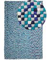 Vloerkleed wol marineblauw/wit 160 x 230 cm AMDO_718663