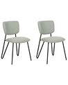 Set of 2 Boucle Dining Chairs Light Green NELKO_887339