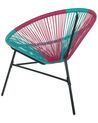 Set of 2 PE Rattan Accent Chairs Blue and Pink ACAPULCO_718107