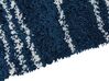 Teppich blau / weiß 80 x 150 cm Streifenmuster Shaggy TASHIR_854441