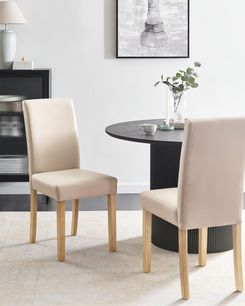 Tuoli keinonahka beige 2 kpl BROADWAY