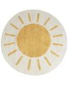 Tappeto per bambini cotone beige chiaro e giallo ⌀ 140 cm BAIKER_903864