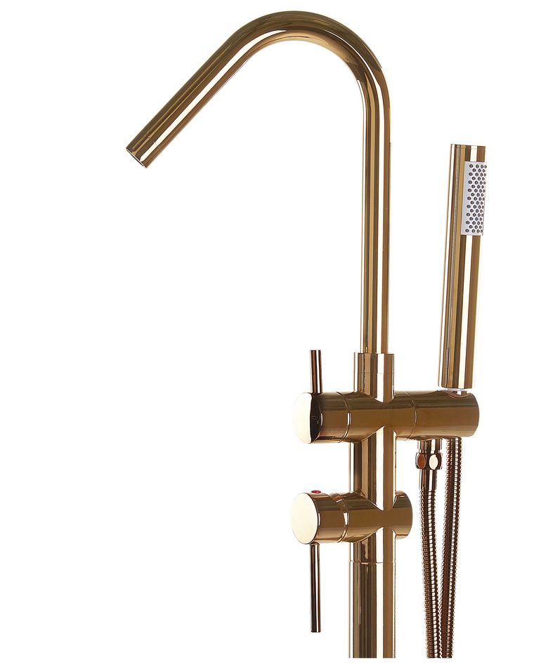 Freestanding Bath Mixer Tap Copper VICTORIA Beliani.co.uk
