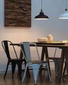 Metal Dining Chair Black and Dark Wood APOLLO_692526