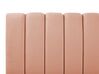 Cama con somier de terciopelo rosa melocotón/dorado 140 x 200 cm MARVILLE_835944