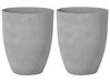 Lot de 2 cache-pots gris 43 x 43 cm CROTON_841608