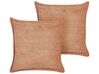Set of 2 Corduroy Cushions 43 x 43 cm Orange ZINNIA_855239