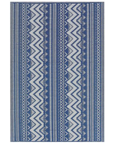 Tapis extérieur au motif zigzag bleu 120 x 180 cm NAGPUR