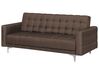 3 Seater Fabric Sofa Bed Brown ABERDEEN_736659