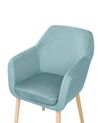 Spisebordsstol med armlæn blå velour YORKVILLE II_899230