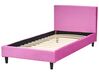 Zamatová posteľ 90 x 200 cm fuksiová ružová FITOU_875781