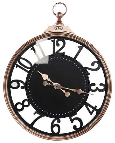 Reloj de pared negro/cobrizo ø 44 cm ALLOZA