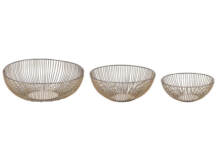 Set of 3 Decorative Bowls Gold GARUT_849322