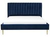 Łóżko welurowe 180 x 200 cm niebieskie MARVILLE_792234
