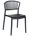 Conjunto de 4 cadeiras de jantar em plástico preto GELA_862701