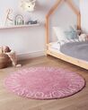 Okrúhly detský bavlnený koberec ⌀ 120 cm ružový VURGUN_907227