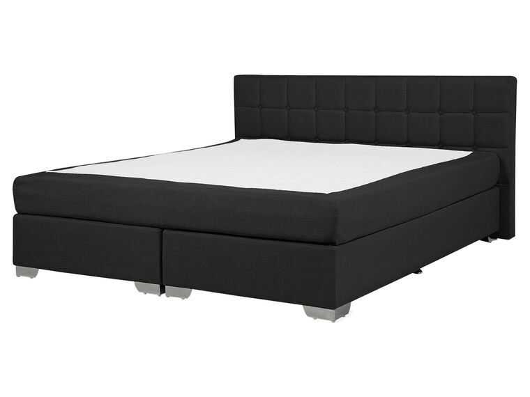 Fabric EU King Size Divan Bed Black ADMIRAL_679071