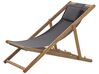 Acacia Folding Deck Chair Light Wood with Grey AVELLINO_765700