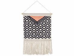 Seinäkoriste puuvilla musta/oranssi 56 x 83 cm GOJRA Seinäkoriste puuvilla musta/oranssi 56 x 83 cm GOJRA