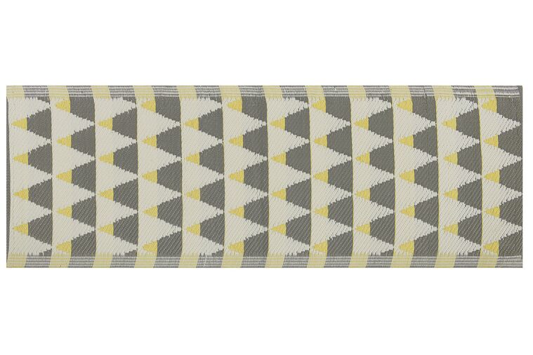Outdoor Teppich grau-gelb 60 x 105 cm Dreieck Muster HISAR_766653