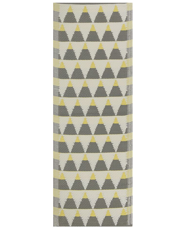 Tappeto per esterni grigio/giallo con motivo a triangoli 60x105 cm  HISAR_766653