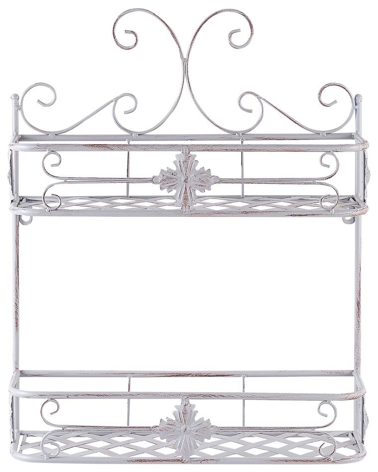 Metal Bathroom Wall Shelf Grey MARAYES Beliani.co.uk