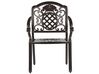 Zestaw ogrodowy metalowy stół i 4 krzesła brązowy SALENTO z parasolem (16 opcji do wyboru)_863982