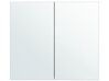 Badeværelsesskab med Spejl 80x70 cm Hvid/Sølv NAVARRA_811270