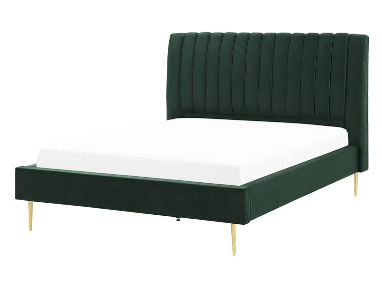 Velvet EU Double Size Bed Green MARVILLE_835899