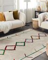 Teppich Baumwolle beige 160 x 230 cm geometrisches Muster Kurzflor CETMI_839813