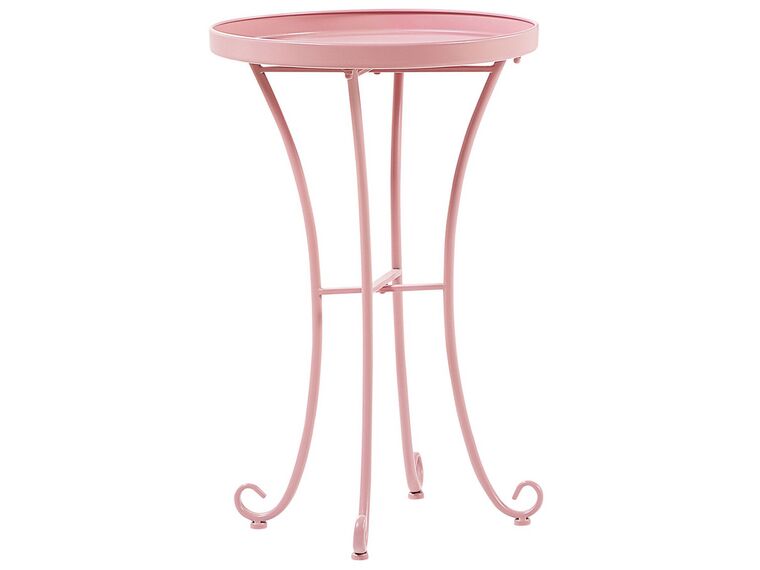 Table de jardin en métal rose ⌀ 40 cm CAVINIA_774632