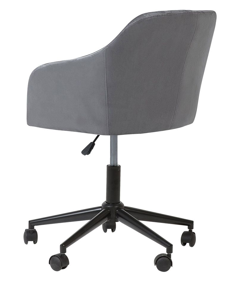 Velvet Desk Chair Grey VENICE Beliani.co.uk