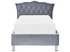 Velvet EU Single Size Bed with Storage Grey METZ_861410