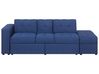 Sectional Sofa Bed with Ottoman Navy Blue FALSTER_751467