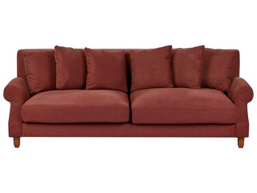 3 Seater Fabric Sofa Red EIKE