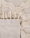 Teppich Baumwolle beige 140 x 200 cm marokkanisches Muster Fransen SULUOVA_817676