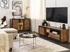 Meuble TV teinte bois clair et noir à LED MARANA_850271